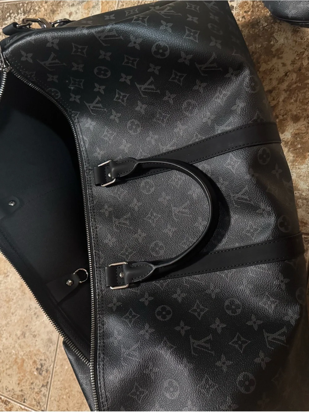 Louis Vuitton Monogram Eclipse Keepall Bandoulière 55 - Black/Grey